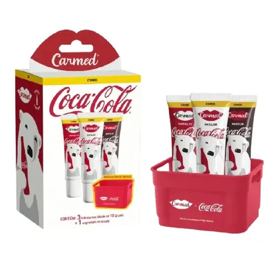 Kit Protetor Labial Carmed Coca Cola 3 Unidades com 10 gramas cada